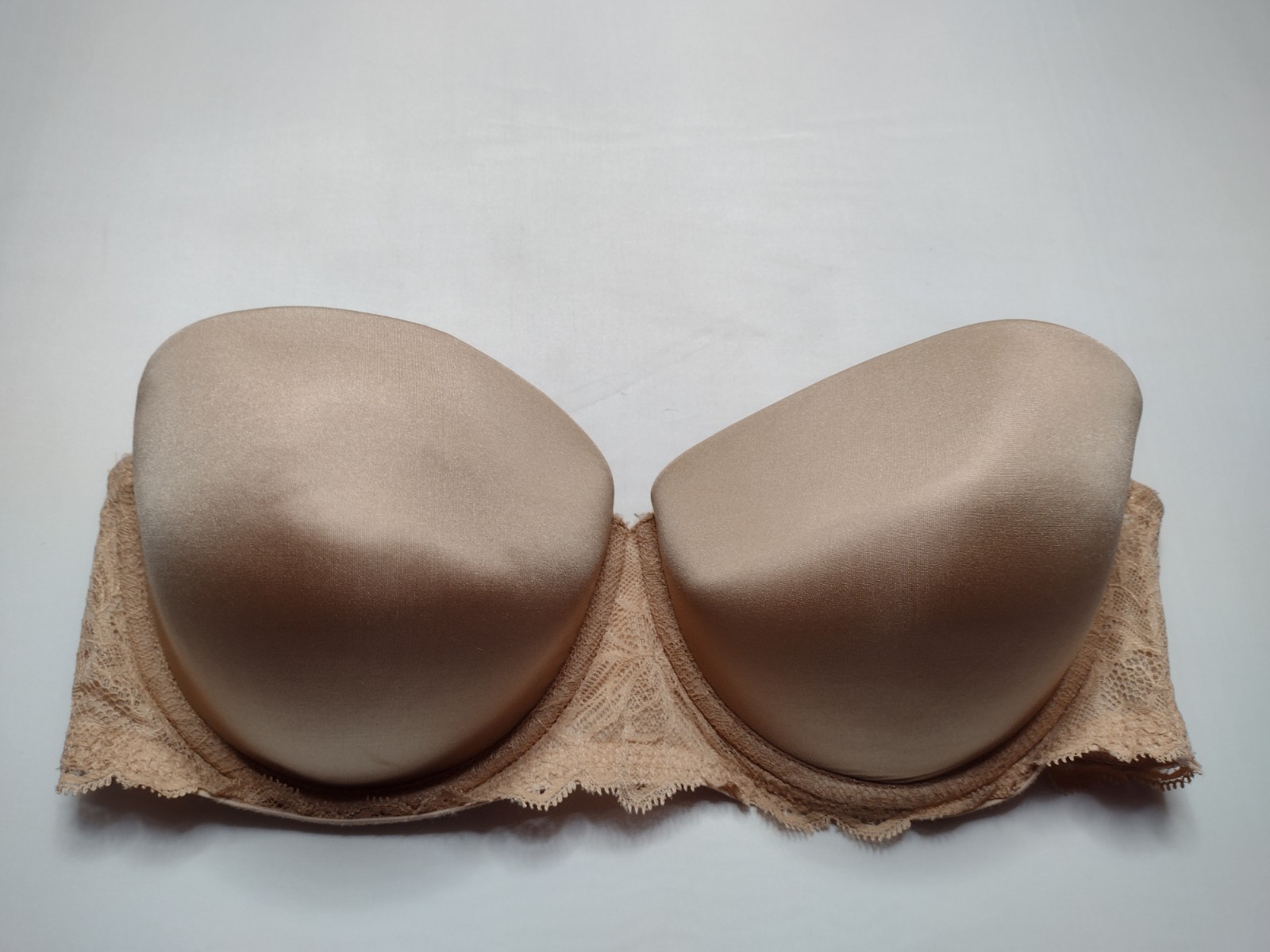 Calvin Klein Strapless Push-up Bra 34D Beige Lace Underwire Multi-way A21