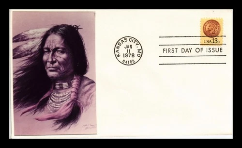 US COVER INDIAN HEAD PENNY FIRST DAY ISSUE SCOTT 1734 PASTED ON CACHET