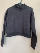 Wms Wild Fable Sweatshirt Size XL Grey/Cropped/Mock Neck Pullover