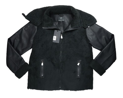 Unreal Fur Australia Vegan Mixed-Media Symbiosis Collared Women's Jacket M NWT