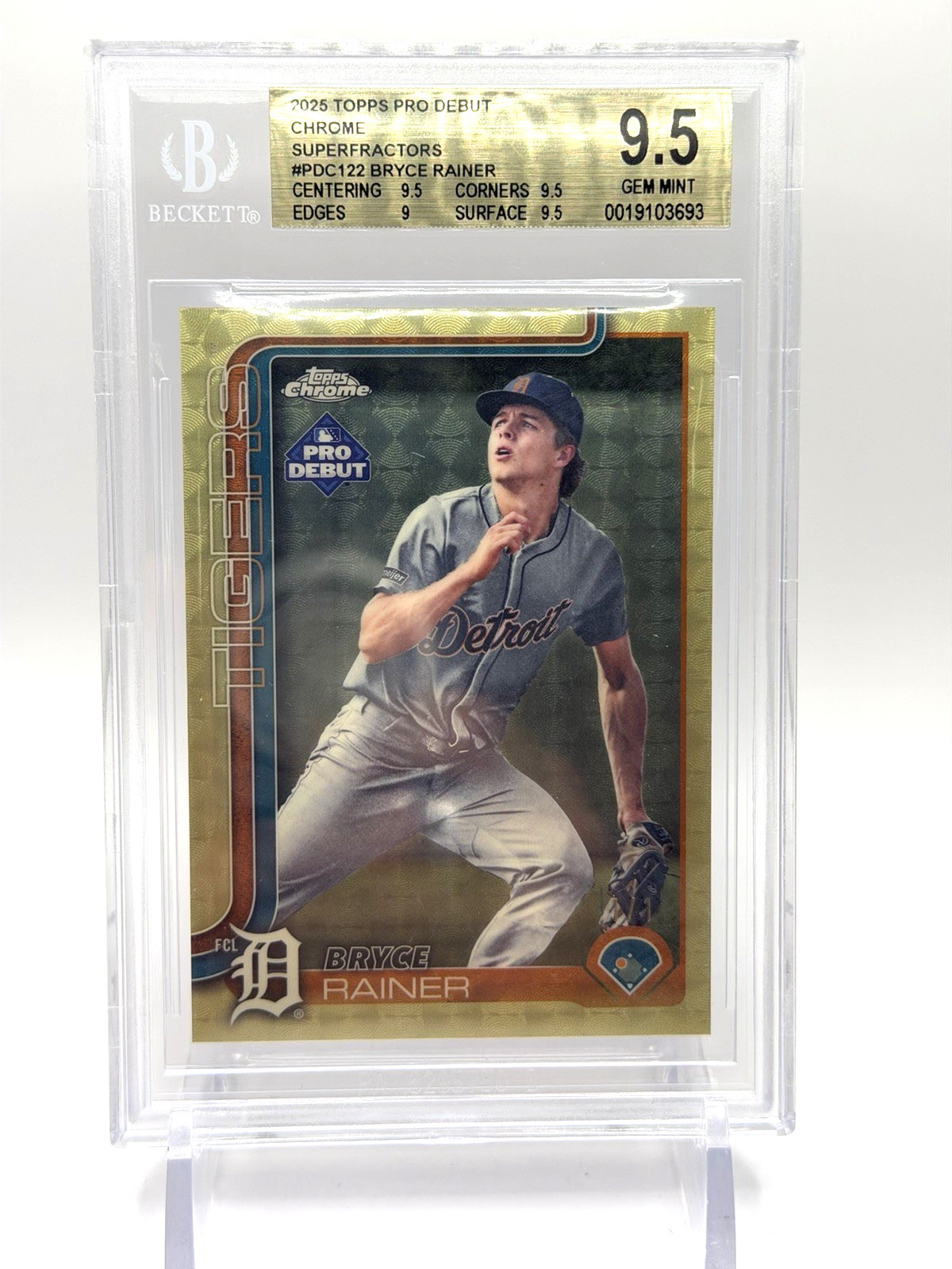 2025 Topps Pro Debut Chrome Bryce Rainer #PDC122 Superfractor 1/1 BGS 9.5 GEM MT view 2