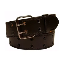 Genuine Leather Two Row Double Row Prong Holes Casual Brown Belt Size M / L / XL