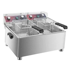 Mvegoiuok Commercial Double Deep Fryer With 2 Basket large deep fryer 24L/25QT