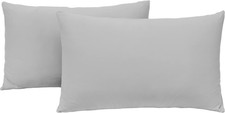 Jersey Knit Pillow Cases Standard/Queen Set of 2 - Grey Pillowcases with Ultra S