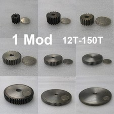 1 Mod 12T 150T Spur Gear 45 Steel Motor Pinion Gear Thickness 10mm 1Pcs