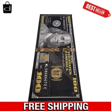 Huahoo Black Money Rugs 100 Dollar Bill Area Rug Door Mat Runner For L