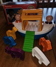 Tupper Toys Noahs Ark Playset Animals Figures Vintage With Box