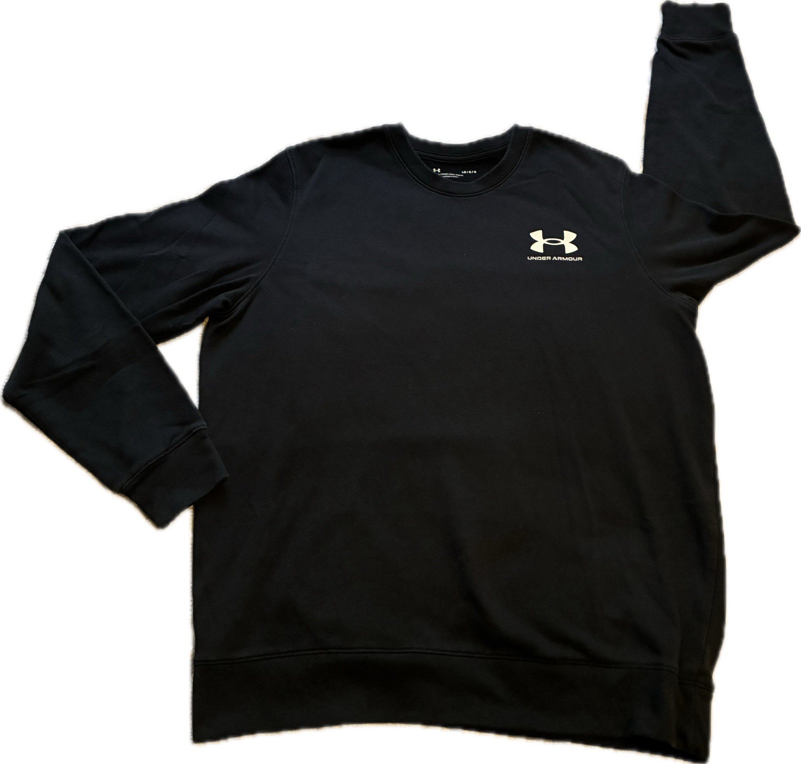 Under Armour Men's Fleece Crew Sweatshirt - Black & White, Wisconsin Edition