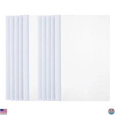 M&G 5-Pack A4 Clear Report Covers with Sliding Bar - 25mm Capacity Binder, White