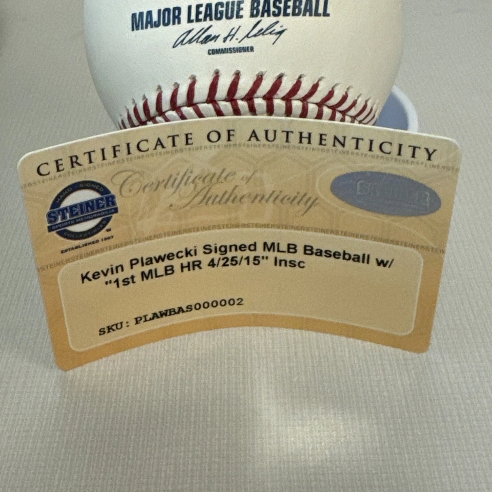 Kevin Plawecki AUTOGRAFIADO Firmado OMLB Selig Béisbol NY METS STEINER 1ª HR In. Foto 3 de 3