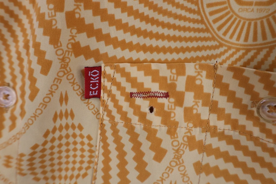 Vintage 90s Ecko Mens Medium Psychedelic Geometric Looped Collar Button Shirt - Image 4 of 4