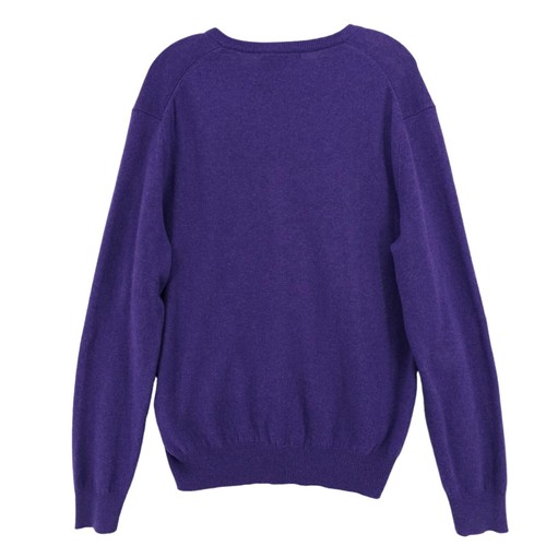POLO RALPH LAUREN Purple 100% Merino Wool V-Neck Sweater Size XL - Picture 4 of 8