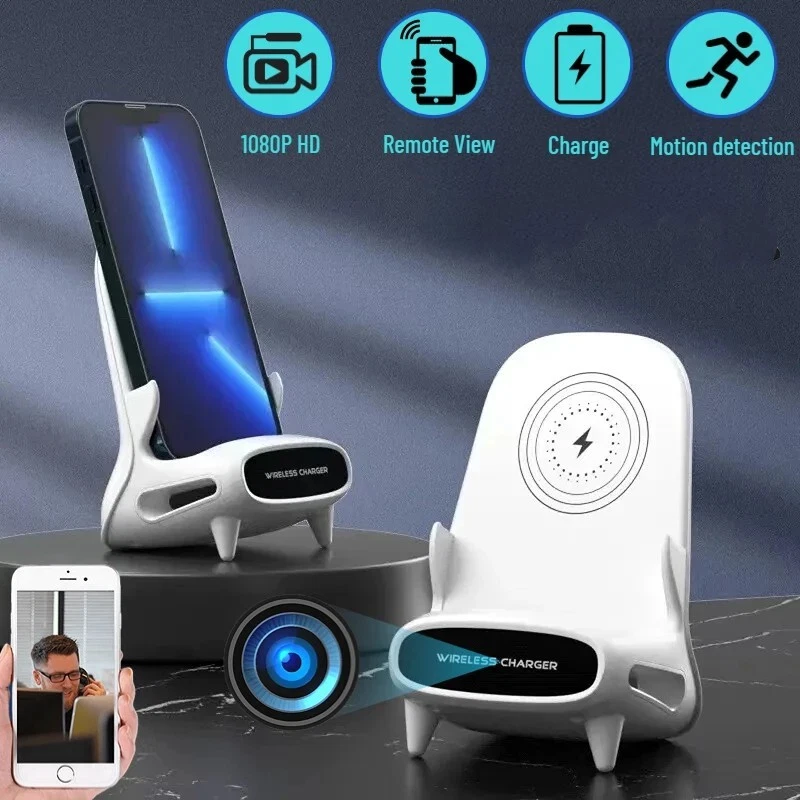 1080P HD WIFI Wireless Charger Camera Motion Detection Home Night Vision Camera