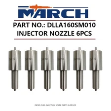 6pcs Injector Nozzle DLLA160SM010 for Mitsubishi Fuso Super Great 6D40 6D40T