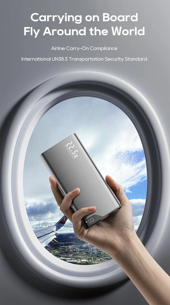 Power Bank 10000mah Mobile Phone Plastic Medium Grey 2-usb 5v Backup 22.5w Power Bank 10000mah Mobile Phone Plastic Medium Grey 2-usb 5v Backup 22.5w