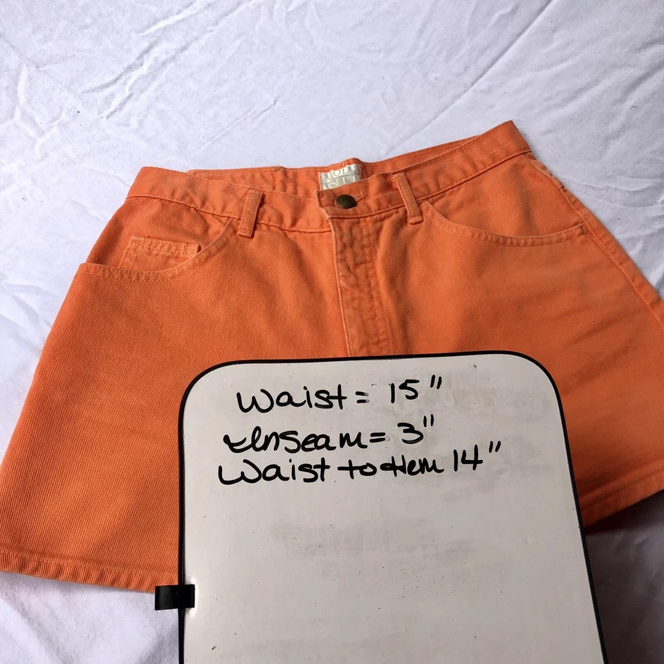 Pantalones Cortos Vaqueros Vintage Naranja Mamá Festival Talla 12 Años 90 Usados en Excelente Condición Cintura Alta Egirl Cali Foto 4 de 4