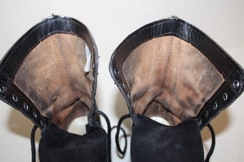 Botas de Salto Doble Marca H HH 10" Talla 9.5 D Tácticas Militares Puntera Cuero Negro - Imagen 13 de 14