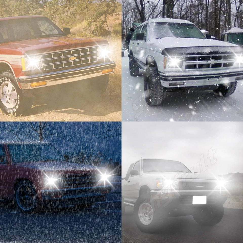 2x 5x7"7x6" Faros LED HI-LO Halo DRL Fit GMC S15 Jimmy para Chevy C10 C20 C4 Foto 4 de 4