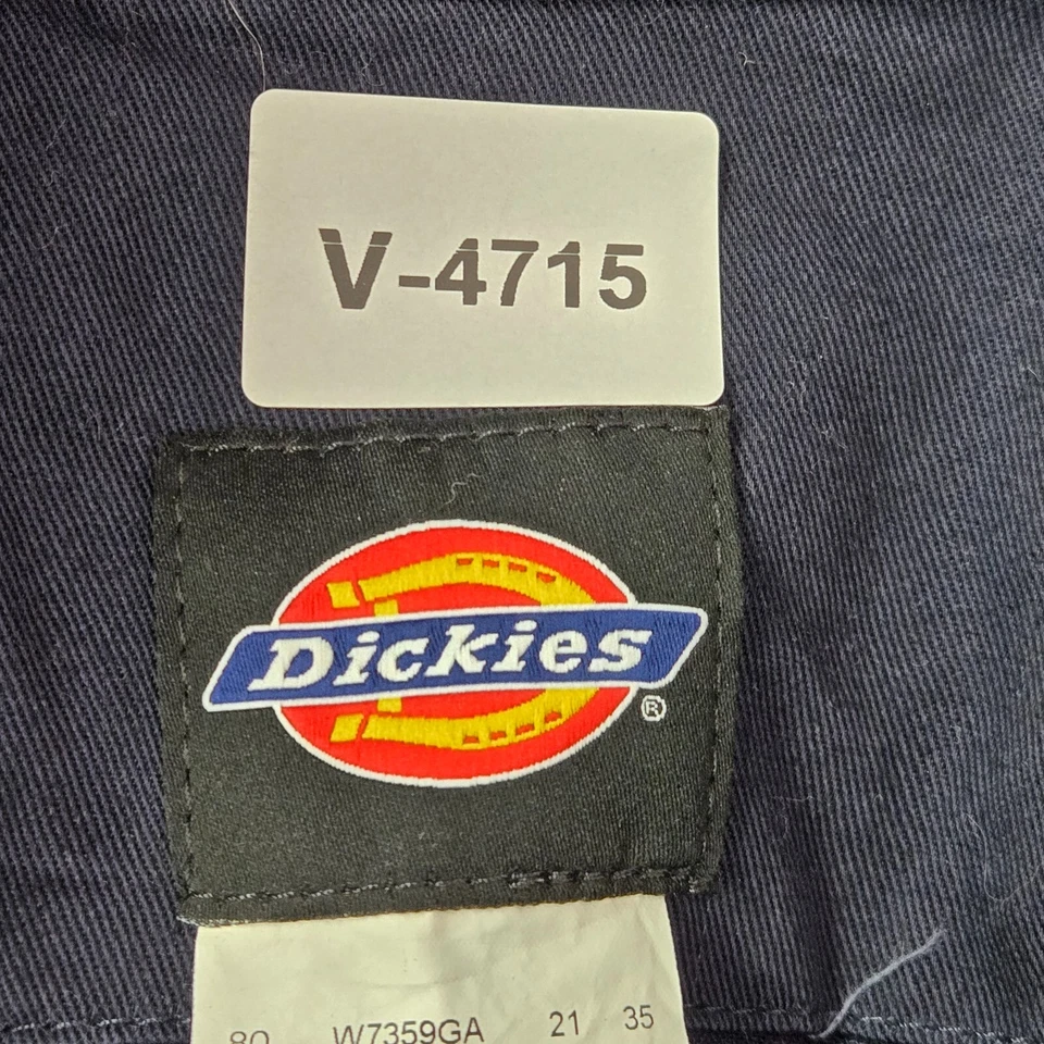 Dickies Men Pants 2XLT Blue Basic Coverall Pockets Full Zip Collar 33 in Inseam - Image 2 of 4