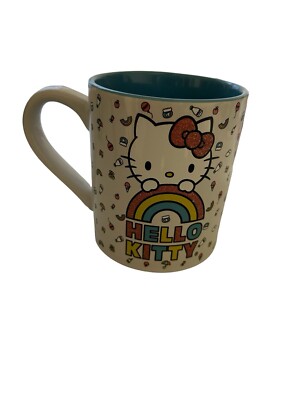 Sanrio Hello Kitty Ceramic Coffee Tea Mug Rainbow Glitter 14oz
