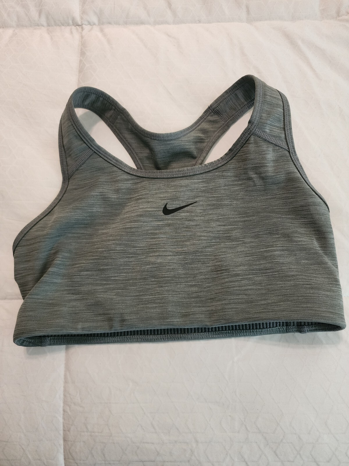 Nike Sports Bra Top Womens Grayish Green Medium Dri-Fit Training Workout Gym-image