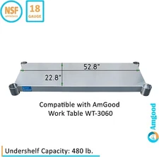 Additional Undershelf for AmGood 30x60 Work Table