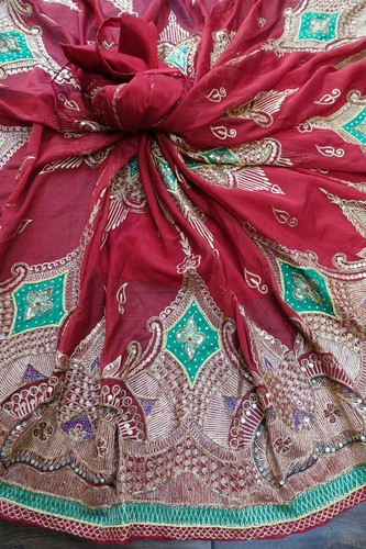 Maroon UK 12 / EU 38 vintage Indian bollywood Lengha choli skirt SKU19000 - Picture 8 of 17