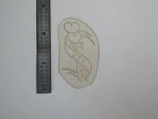 vtg 1960s 1970s Tattoo acetate stencil Two Hearts Key signed SKY3
