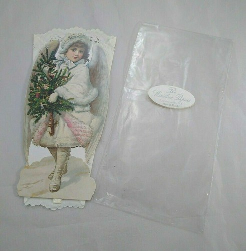 Die Cut Vintage Decorazione Natalizia Bambina Albero di Natale Winslow Papers Diecut USA - Foto 3 di 12