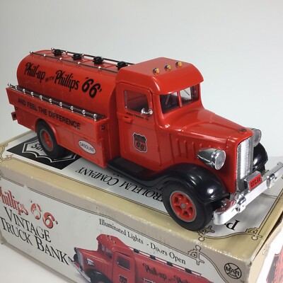 JMT Vintage Truck Bank PHILLIPS '66' Gasoline Phill-up Gas Tanker