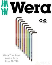 Wera Torx Multi Colour Ball-End TRX Security Tamperproof Key T8-T40 Choose Size