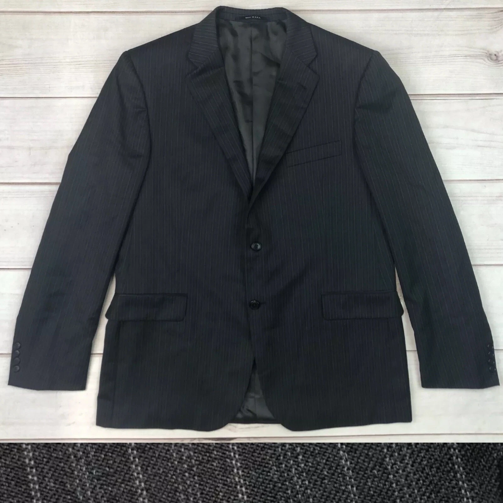Giacca blazer Burberry uomo 44R blu navy gessato lana Bond Street su misura