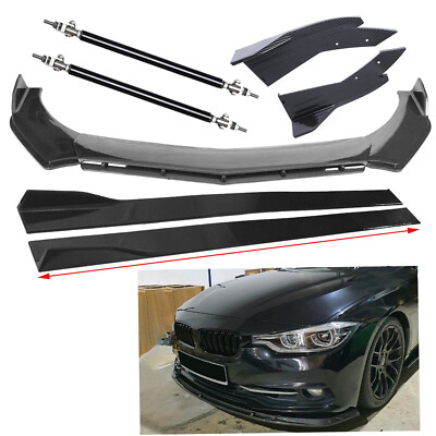 For 3 Series E92 E90 F30 Carbon Fiber Front Bumper Lip Splitter Side Skirt Bod K