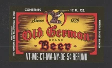 YUENGLING OLD GERMAN BRAND BEER POTTSVILLE PA 12 OZ LABEL 2" x 3 1/2"