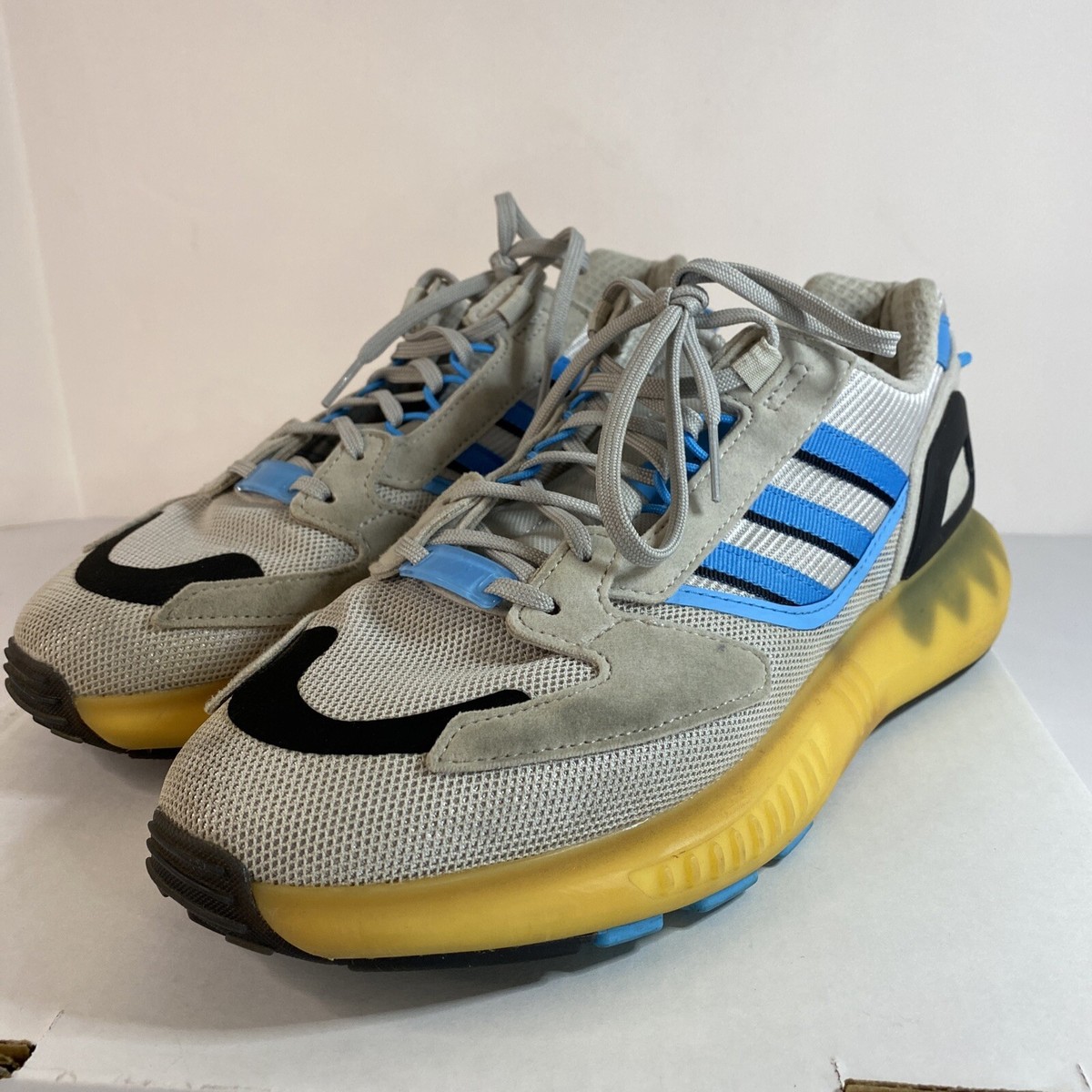 アディダステニスシューズ Men's Adidas ZX Tennis Shoes Size 9.5 Pre Owned Gray Blue