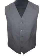 HERREN ANZUGWESTE WESTE HERRENWESTE ANTRAZIT GRAU  NADELSTREIFEN FEIN 50 NEU