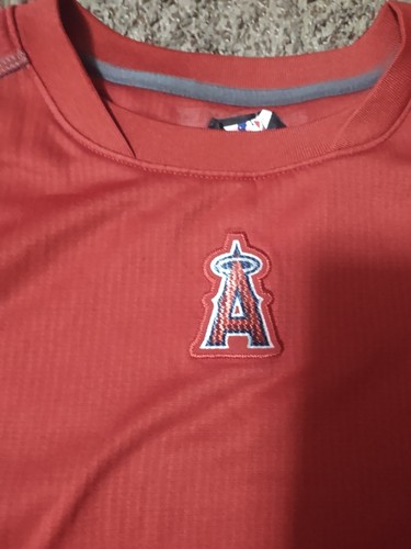 Los Angeles Angels Heavy Warm Up Sweater Red 3X MLB Majestic Long Sleeve - Picture 5 of 19