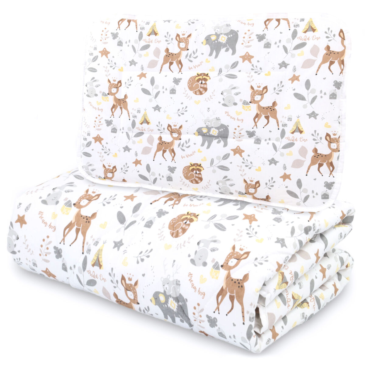 Kinderbettdecke 100x135 Set mit Kissen Kinderdeck Kopfkissen Bettdecke mit  Bezug | eBay
