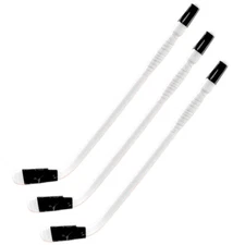 Set of 3 Plastic Toy White Hockey Stick Accessories for 6 Inch Action Figures
