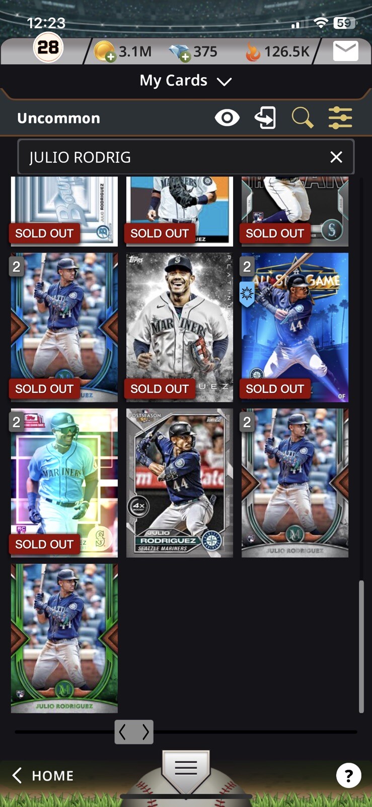 TOPPS BUNT 2022 JULIO RODRIGUEZ [DIGITAL] BASEBALL CARD, YOU PICK, RC