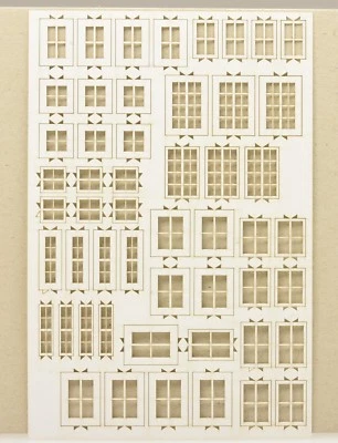 te-miniatur 6413 Lasercut Fenstersatz 1 weiß (Spur H0)