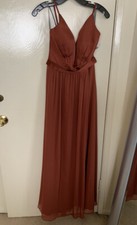 Cinnamon Color Chiffon White Brand by Vera Wang David’s Bridal Bridesmaid Dress