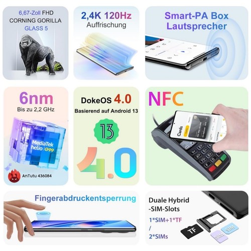 Blackview A200 Pro 4G Smartphone 24GB + 256GB 6,67" 2.4K 120Hz Android 13 108MP - Zdjęcie 4 z 23