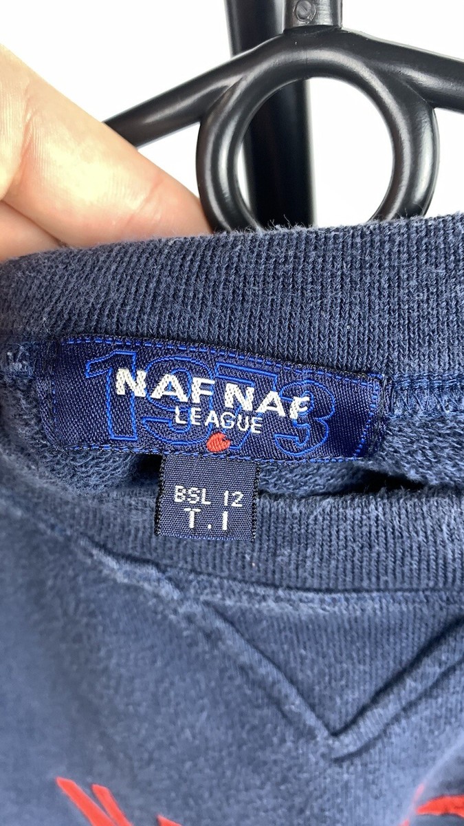 issey miyake 90s スウェット Vintage Naf Naf Issey Miyake 90s Navy Blue Embroidered