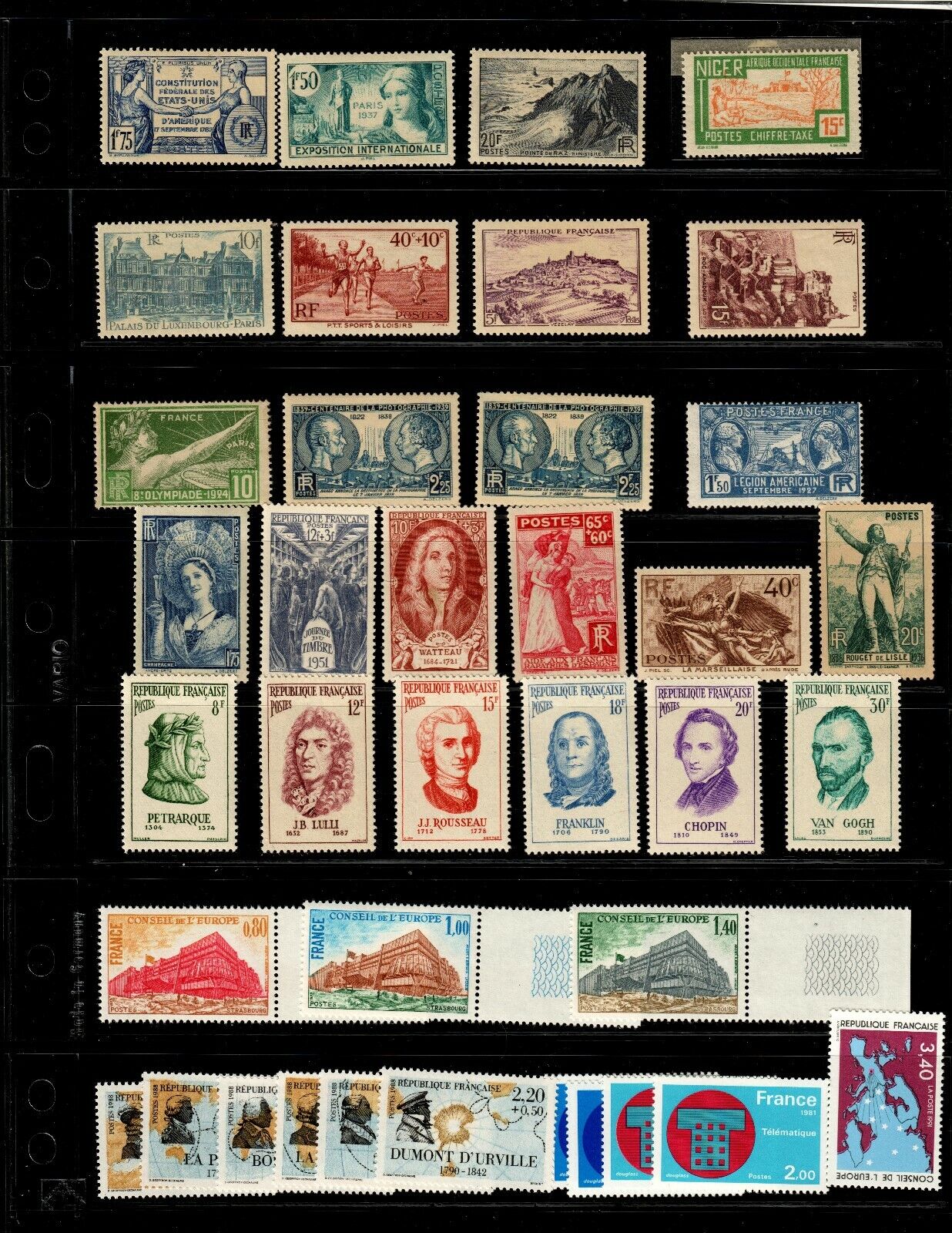 France/Colonies Mint OG Large Lot of 1,000+ stamps from 1927-1990 (CV $1,000+)