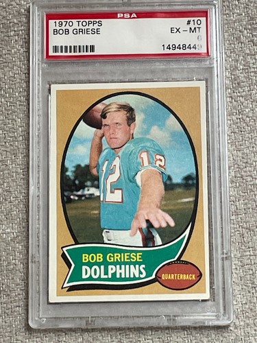 VINTAGE 1970 TOPPS BOB GRIESE CARD #10 GRADED PSA 6 EX-MT NICELY CENTERED