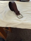 Zara Man Brown Leather Belt Silver Buckle 107cm x 35mm Size 95