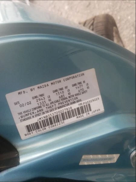 Automatic Transmission Fits 01-02 MAZDA MX-5 MIATA 2525570 Foto 4 de 4