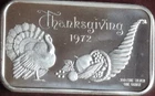 1972 Madison Mint Thanksgiving 1oz .999 Fine Silver Art Bar