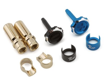 1UP Racing ''Lockdown'' Adjustable Bullet Plug Grips w/5mm Bullets (Blue/Black)